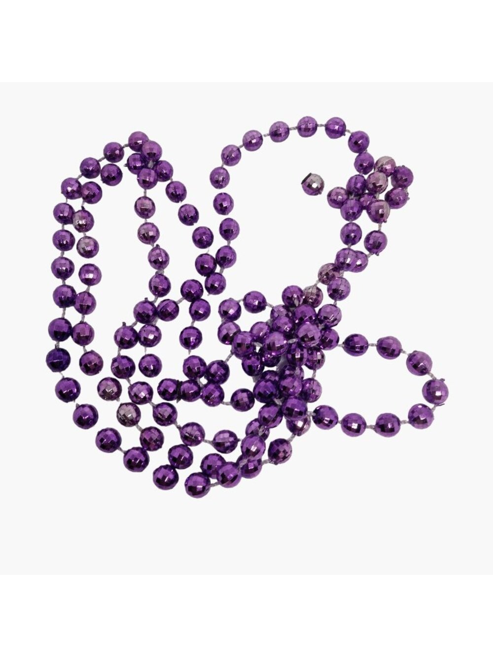 Purple Beaded Christmas Tree Garland Miniature Ornament 48 inch Craft Beads